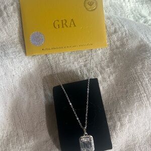 10 carat moissanite white gold plated 18-20” necklace